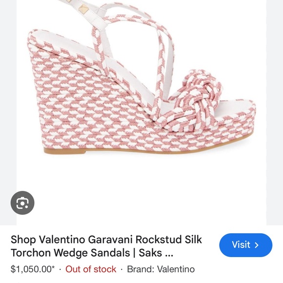 Valentino ROCKSTUD SILK TORCHON WEDGE SANDAL 115MM - Picture 14 of 14